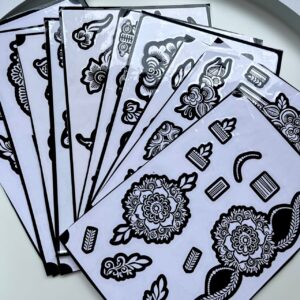 mehndi stencils – easy ready to use henna design templates – a1 henna by hennaya naturals, syeda noor aliya